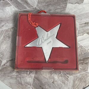 Macy’s Believe 2009 Silver Star Ornament Holiday Keepsake With Box